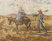 Vincent Van Gogh Morning:Peasant Couple Going to Work (nn04) France oil painting artist